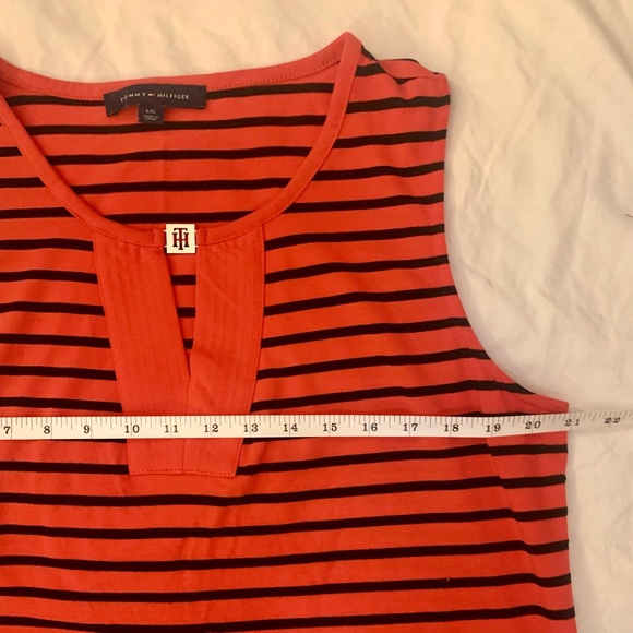 Red & black striped top. Silky soft; styled neck with designer ornament. - Picture 4 of 4